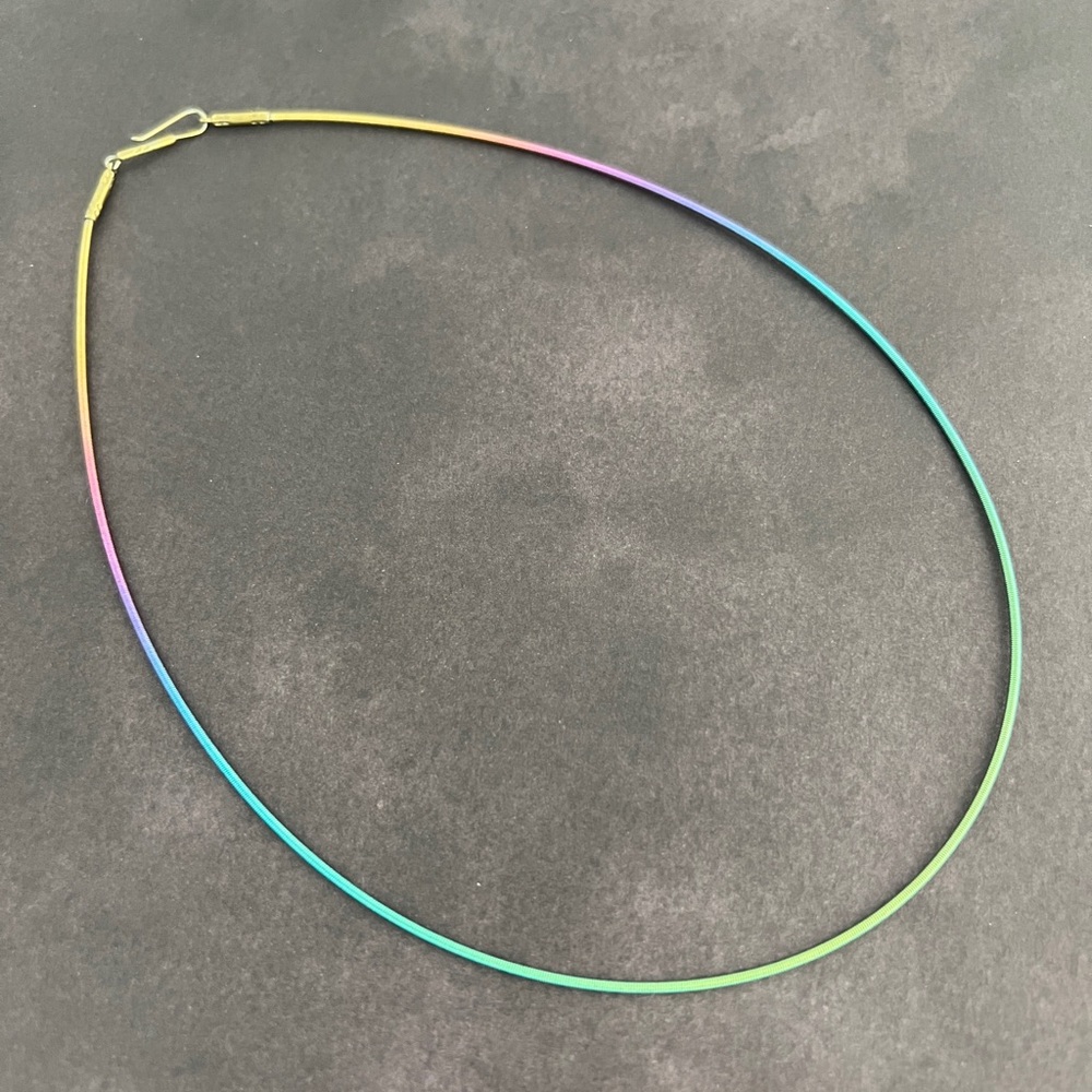 Niobium necklace with anodized rainbow finish NWT